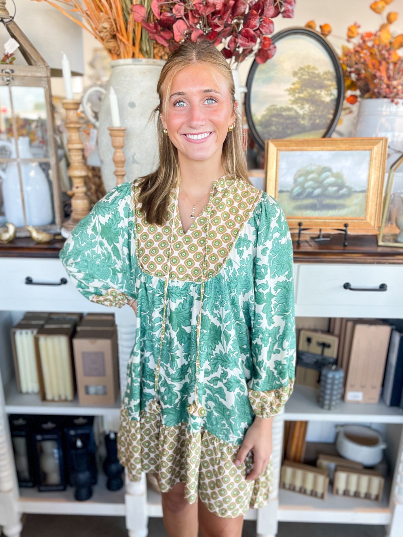 Umgee Green Mix Sailor Dress