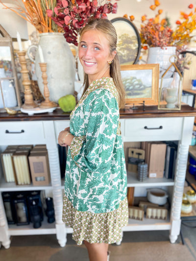 Umgee Green Mix Sailor Dress