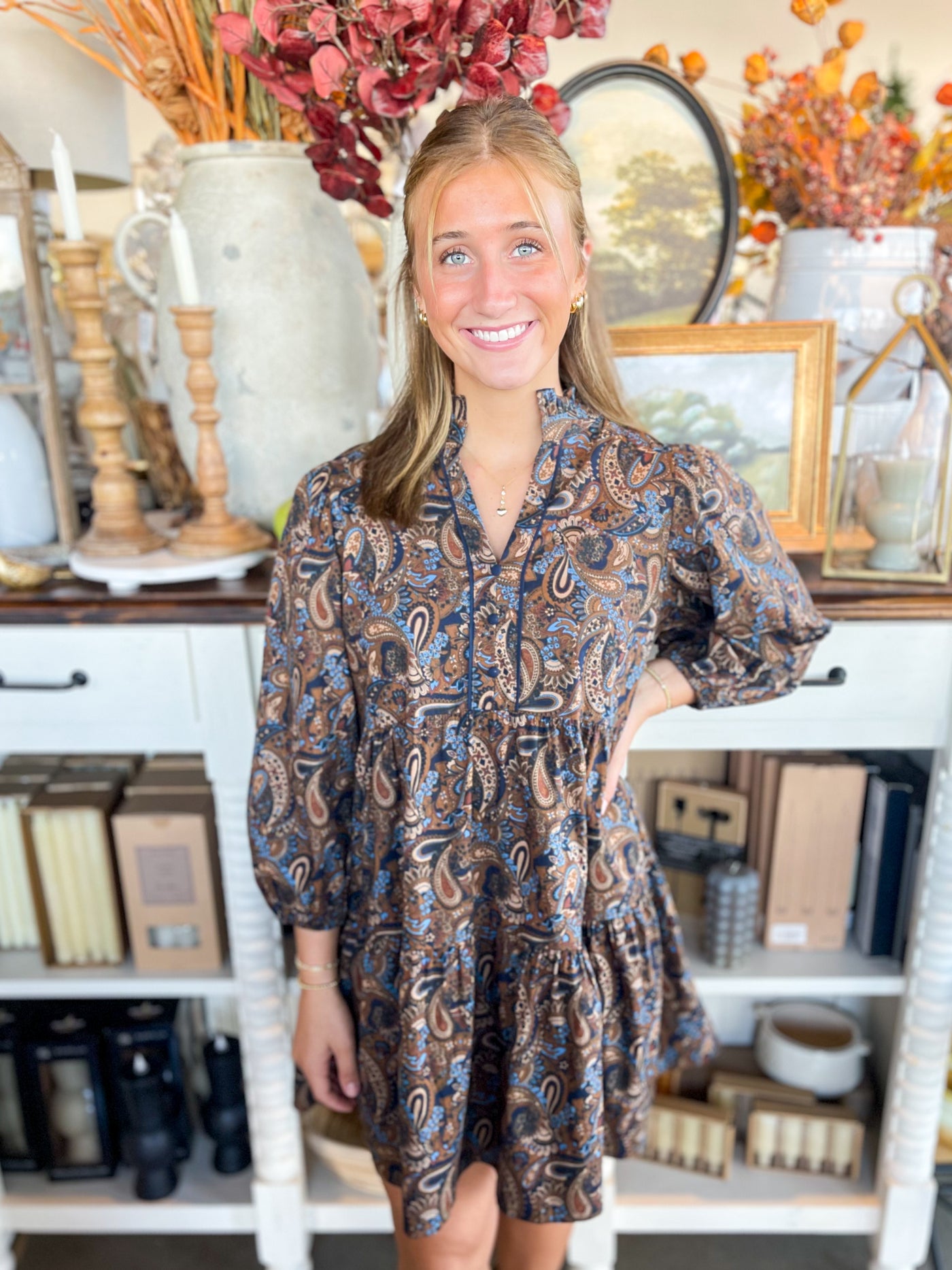 Umgee Navy Merrit Dress