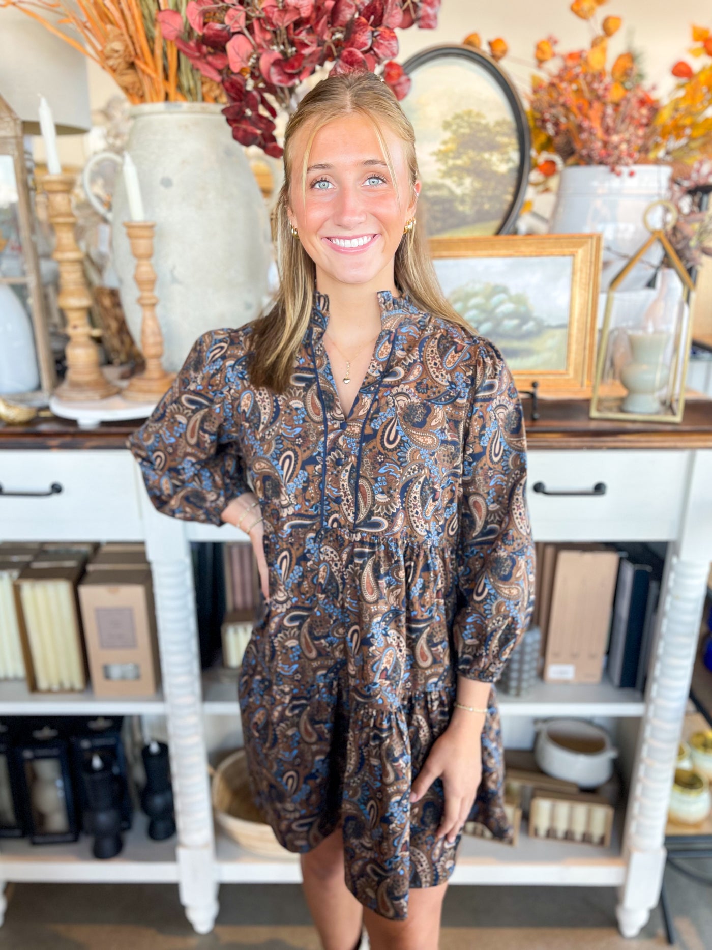 Umgee Navy Merrit Dress