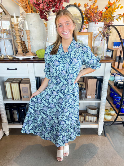Umgee Navy Mix Nicki Dress