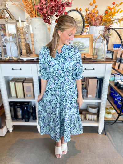 Umgee Navy Mix Nicki Dress