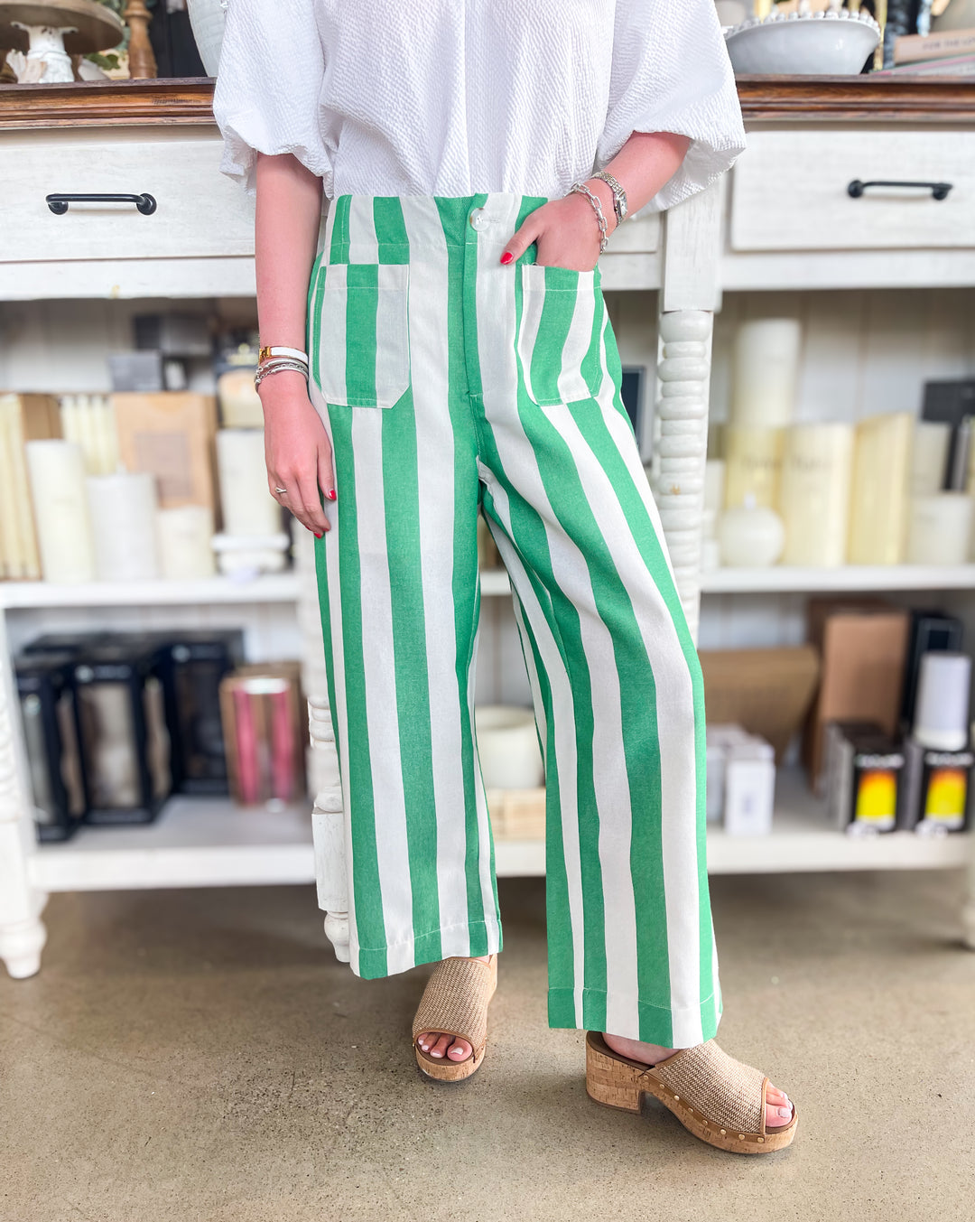 Jodifl Green Stripe Alex Pants – Kenzie Parker
