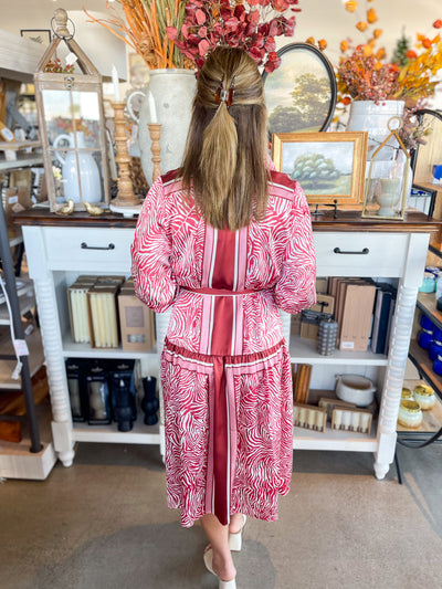 Ivory Multi Satin Kendal Dress