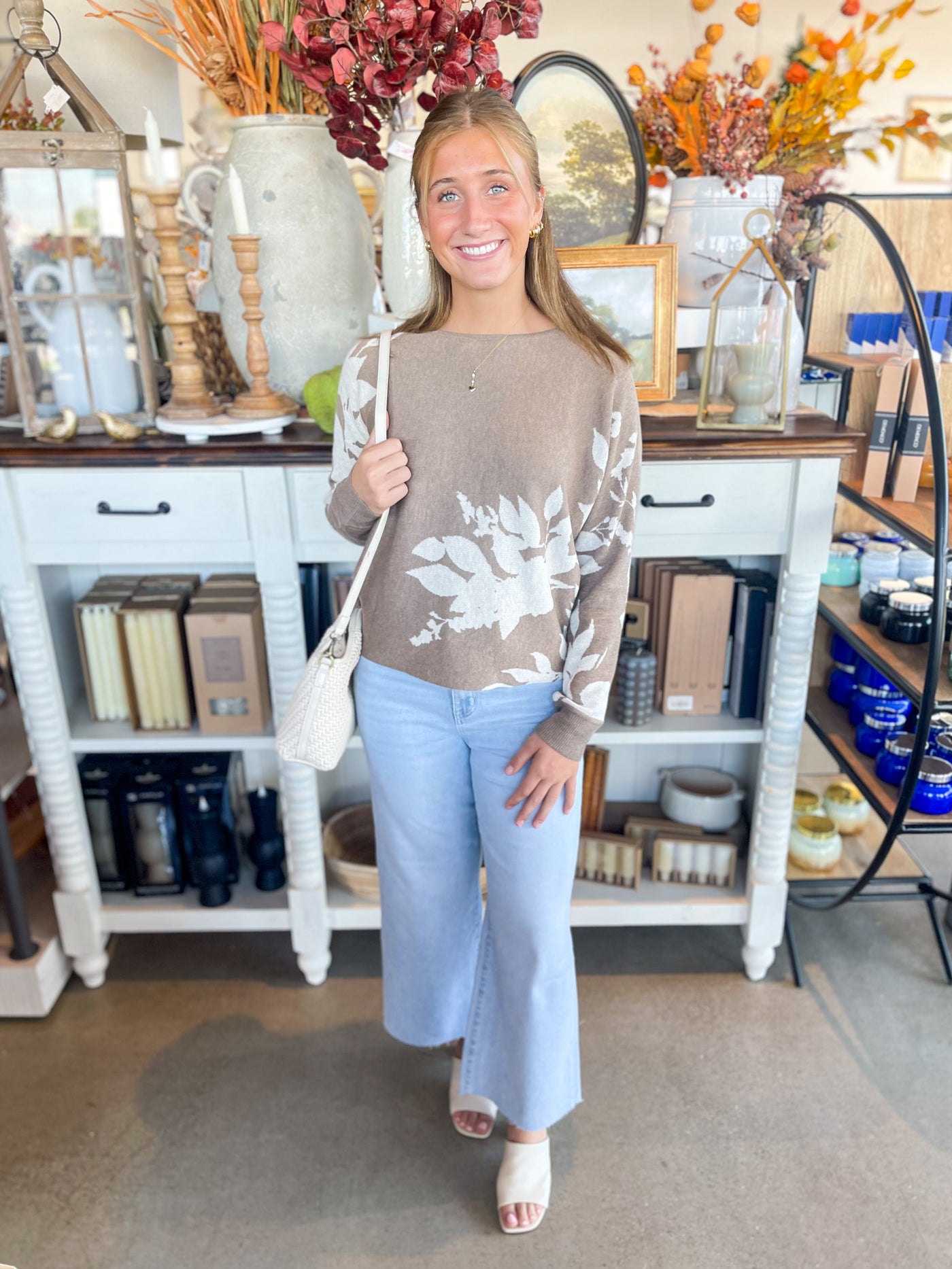 Mocha Floral Ashton Sweater