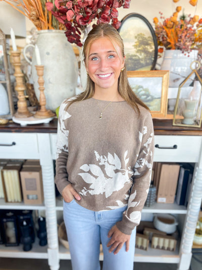 Mocha Floral Ashton Sweater