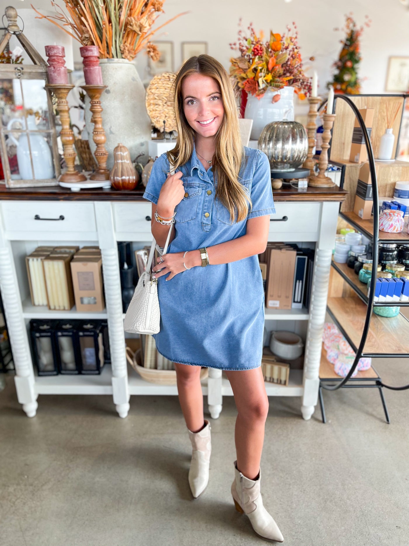 Isla Blue Denim Swing Dress