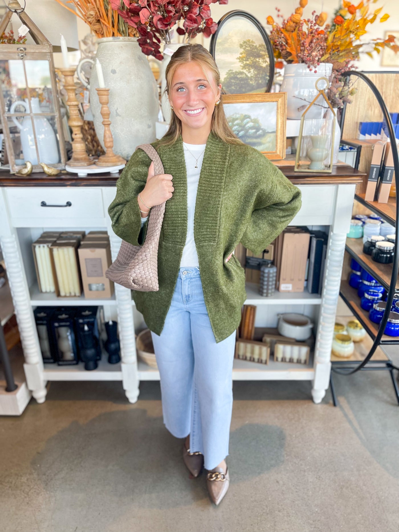 Heathered Slanted Pockets Boyfriend Cardigan