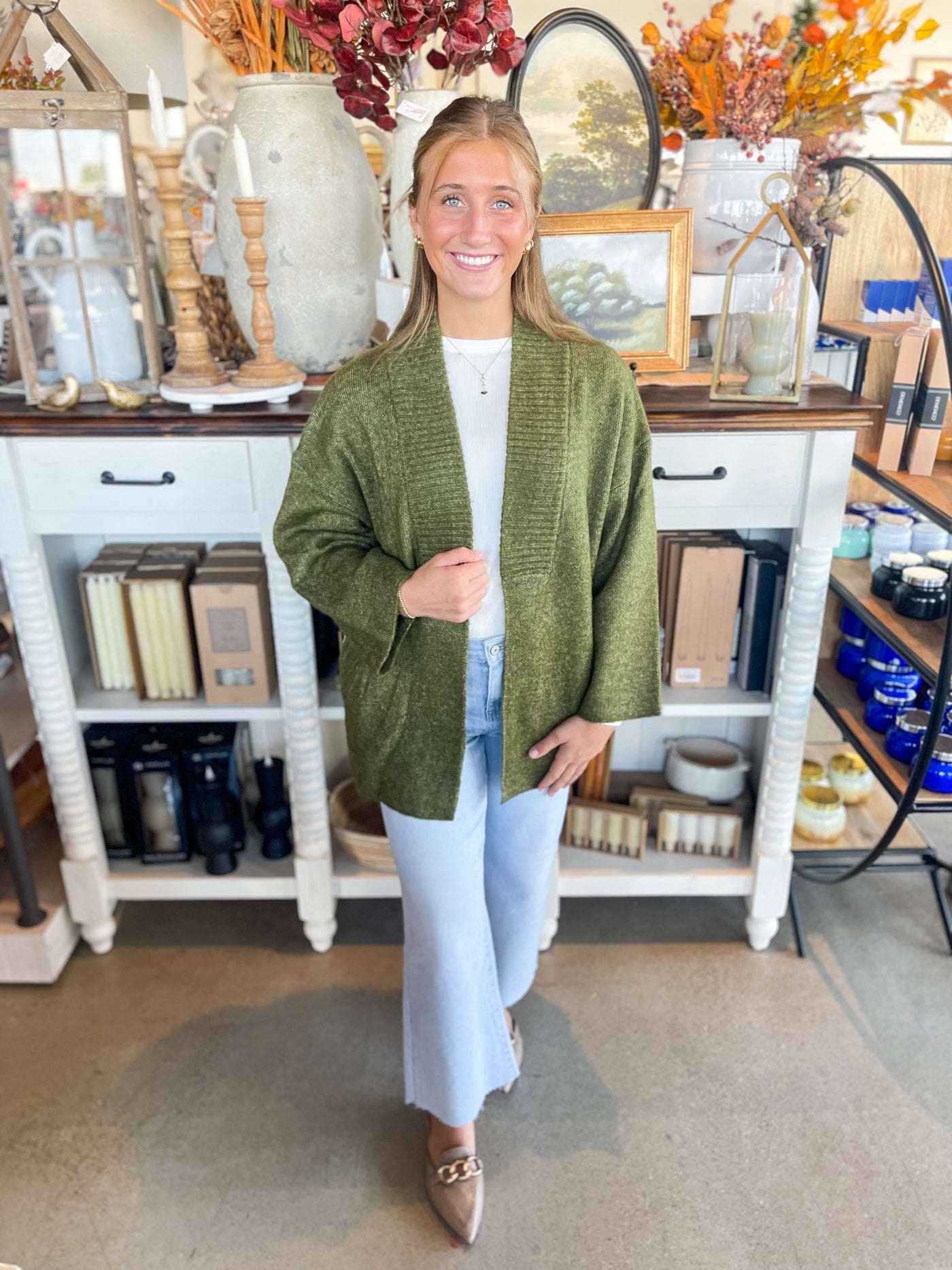 Heathered Slanted Pockets Boyfriend Cardigan