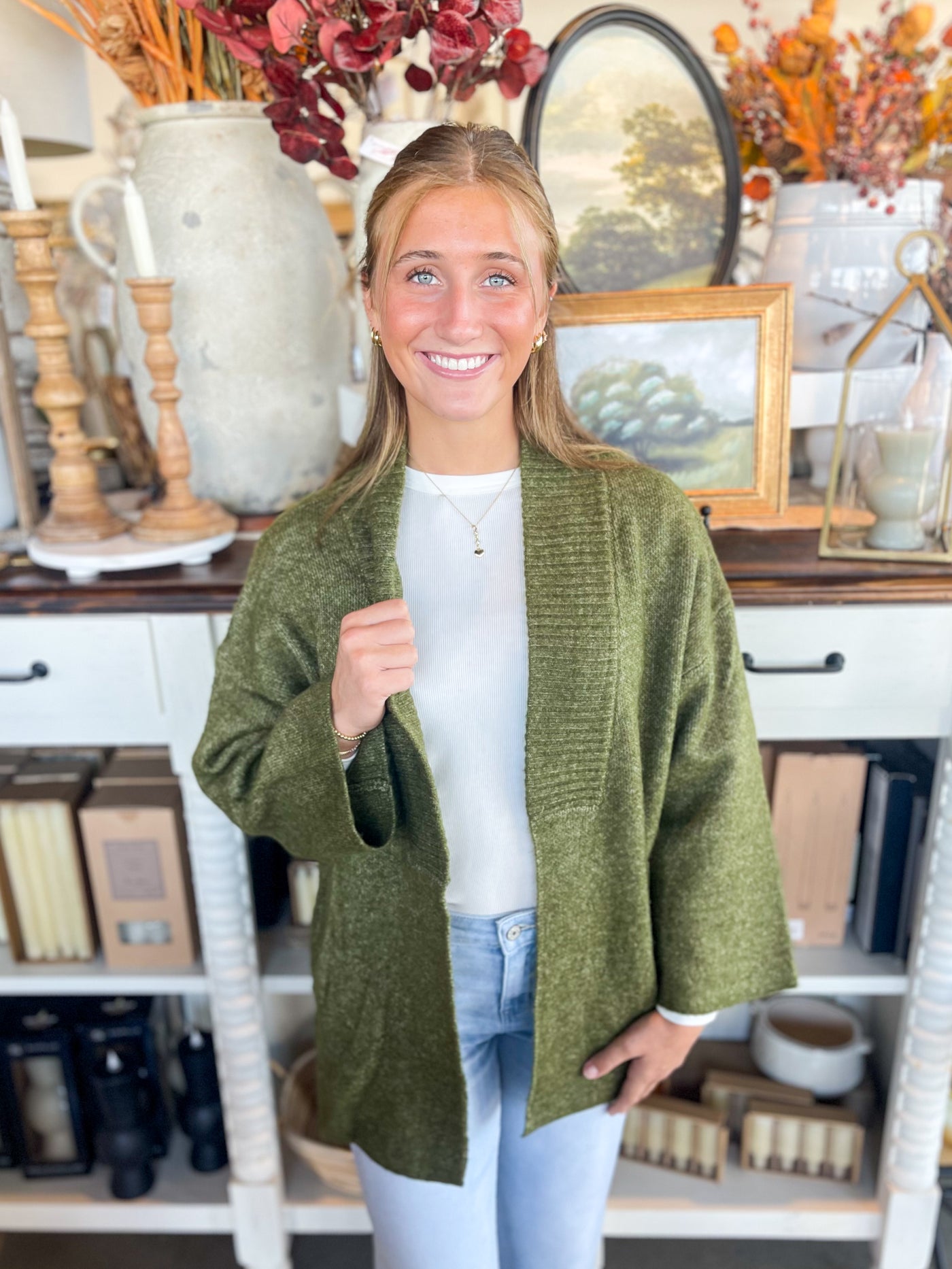 Heathered Slanted Pockets Boyfriend Cardigan