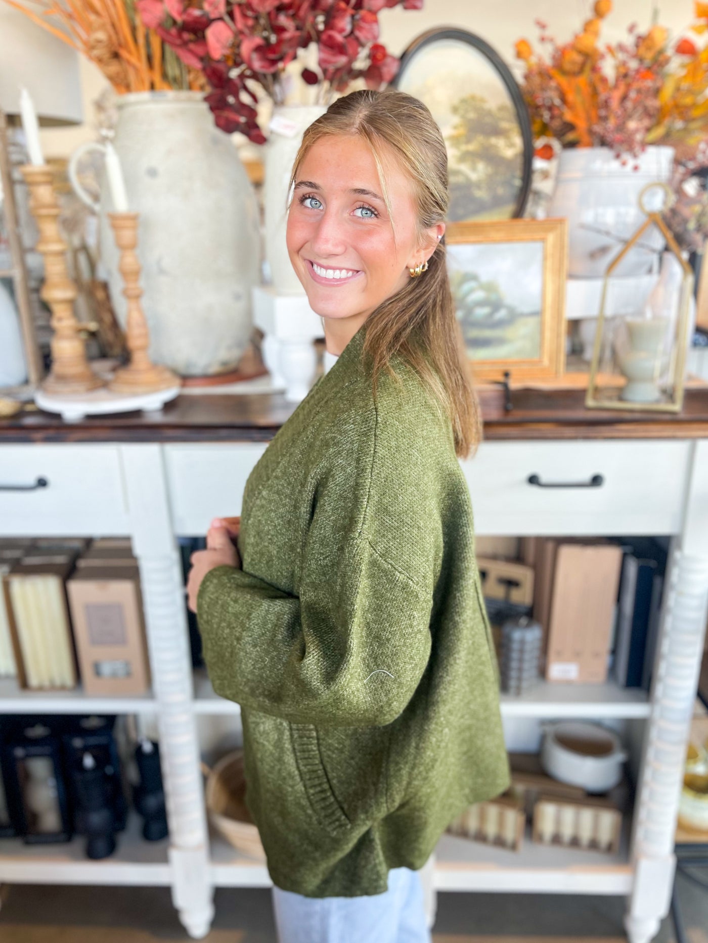 Heathered Slanted Pockets Boyfriend Cardigan