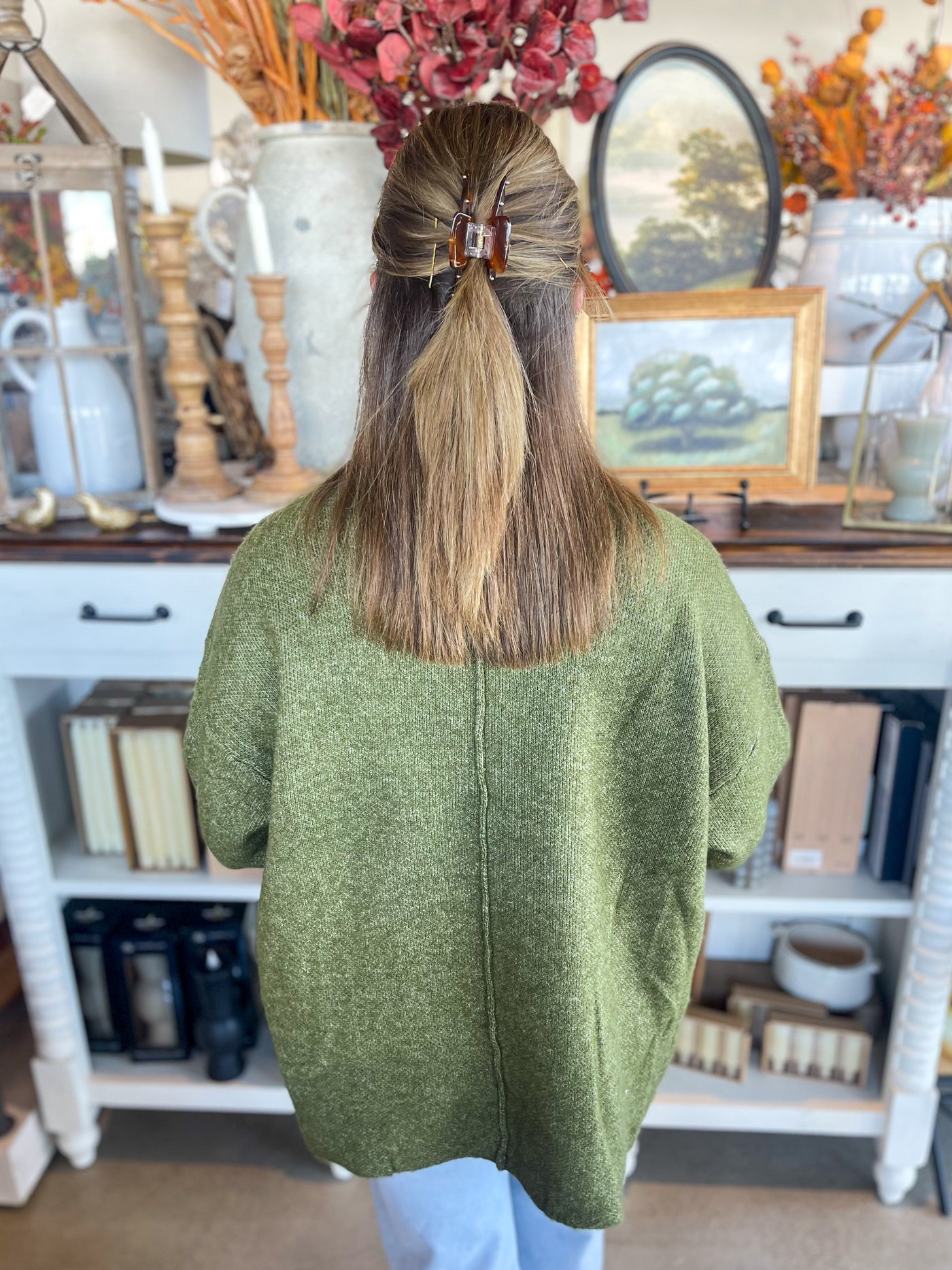 Heathered Slanted Pockets Boyfriend Cardigan