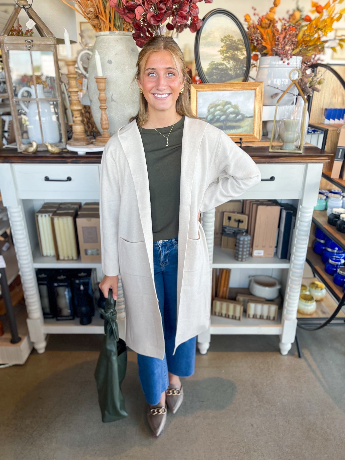 Classy Open Front Hooded Lounge Cardigan