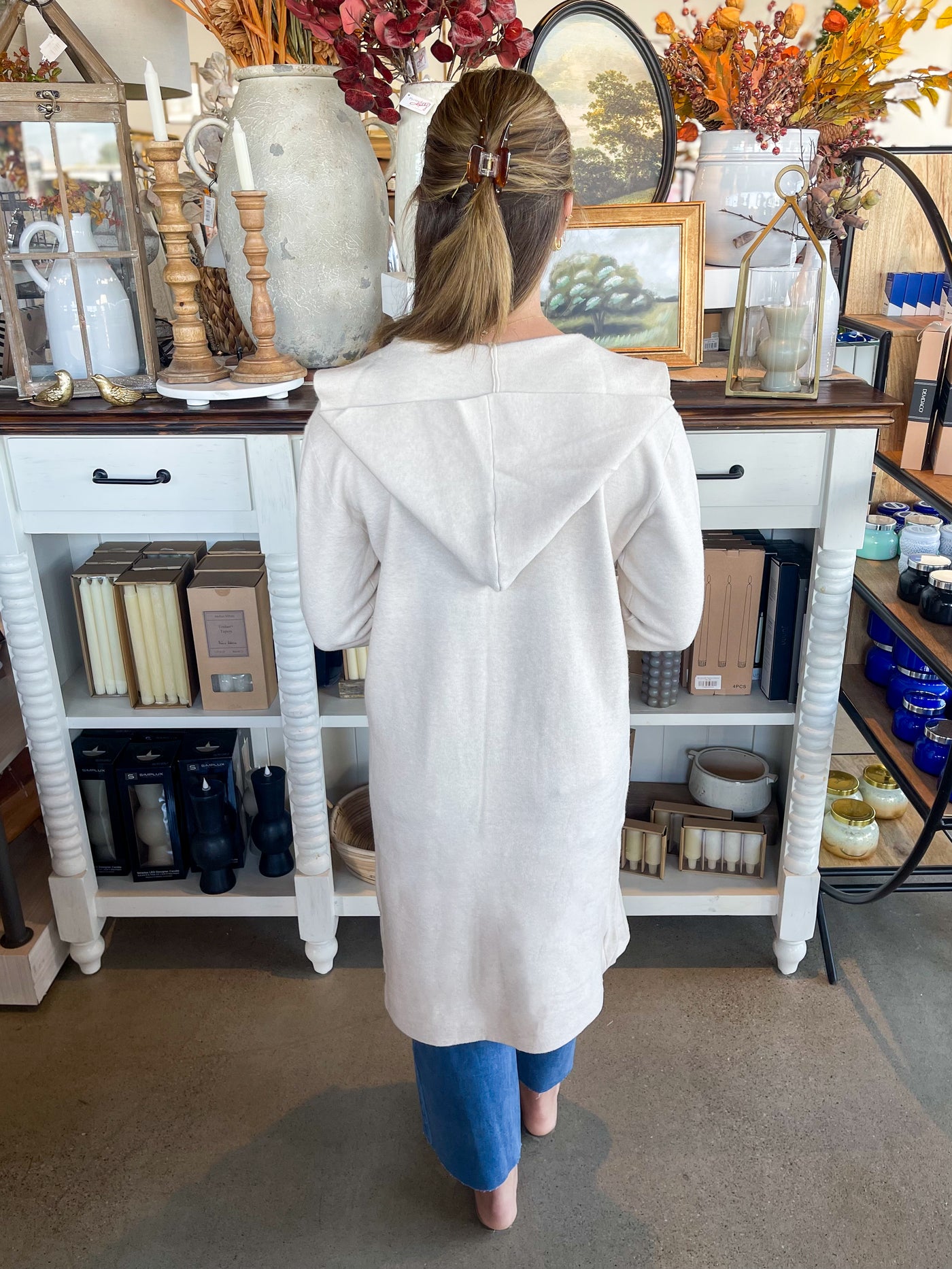 Classy Open Front Hooded Lounge Cardigan