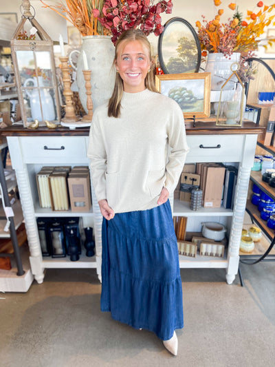 Oatmeal Pinch Sweater