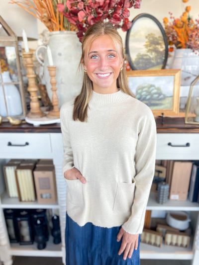 Oatmeal Pinch Sweater