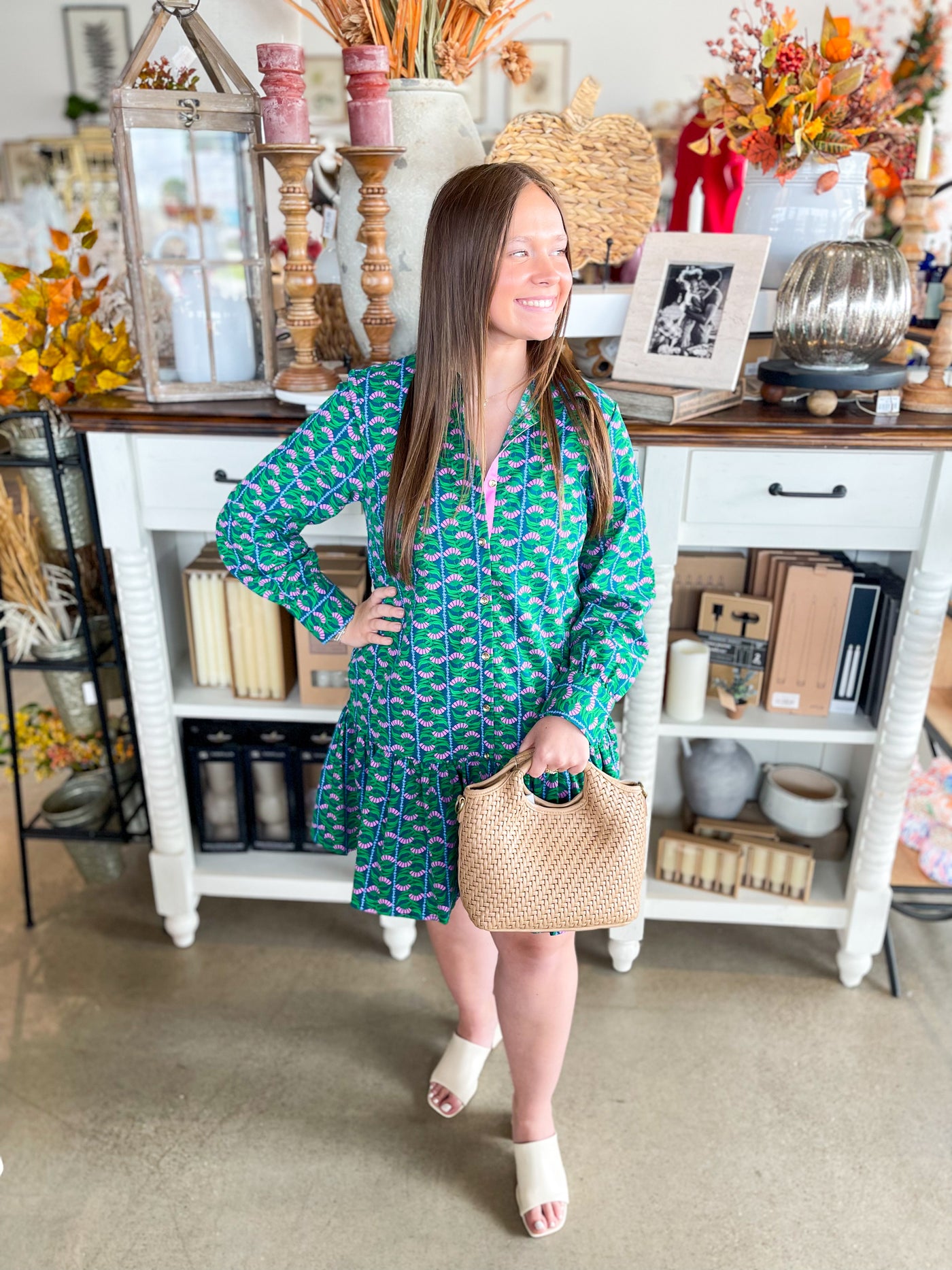 Mary Square Fiona Honey Vines Dress