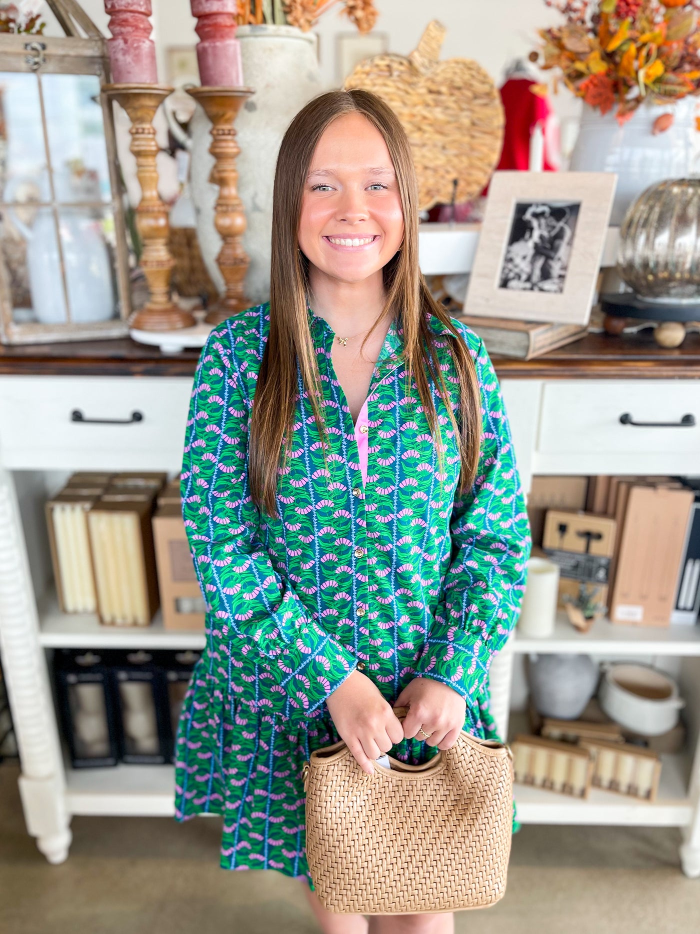 Mary Square Fiona Honey Vines Dress