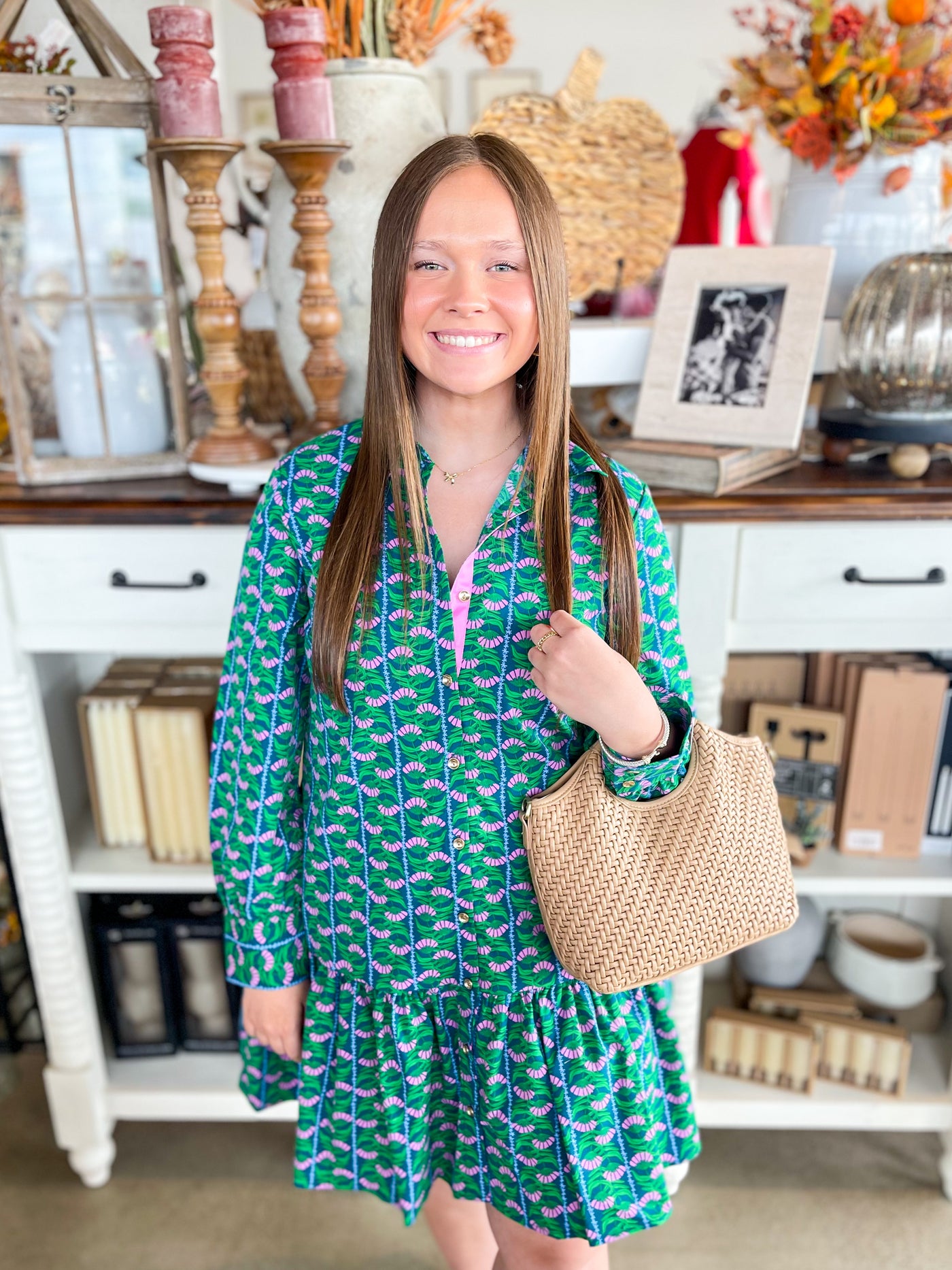 Mary Square Fiona Honey Vines Dress