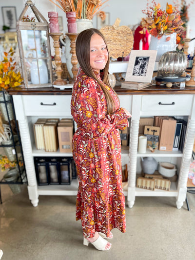 Umgee Burgundy Sybil Dress