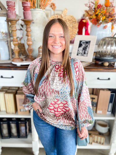 Umgee Brown Mix Darcy Top