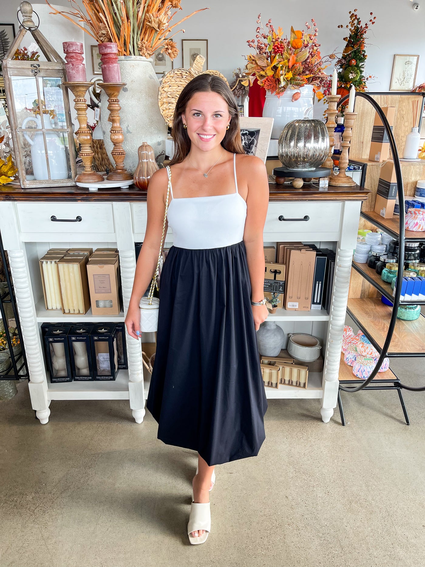 CC Bubble Hem Dress Black/White