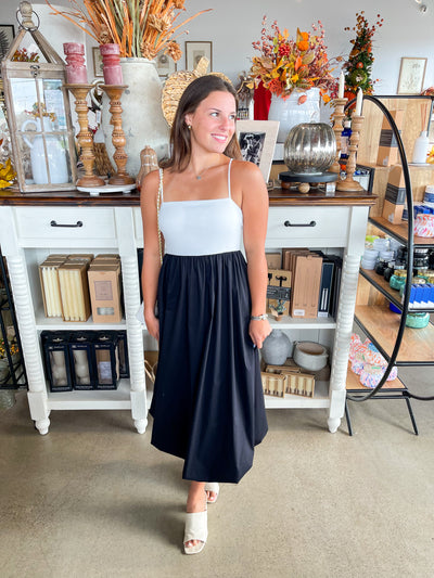 CC Bubble Hem Dress Black/White