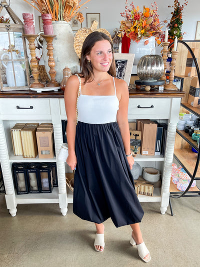 CC Bubble Hem Dress Black/White