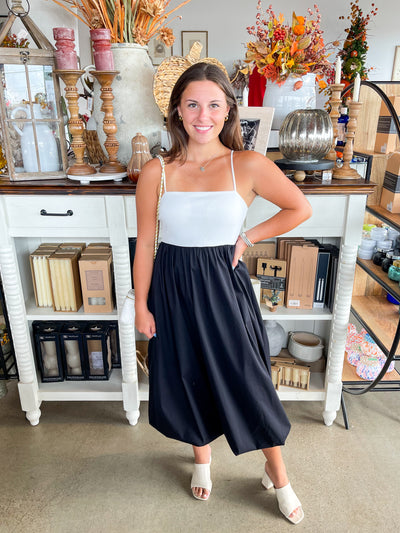 CC Bubble Hem Dress Black/White