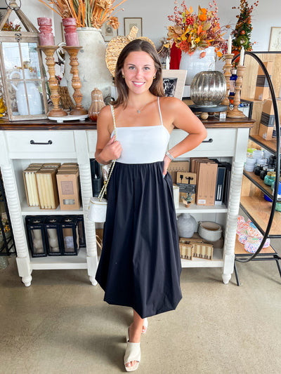 CC Bubble Hem Dress Black/White