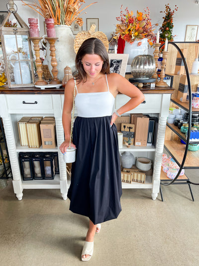CC Bubble Hem Dress Black/White