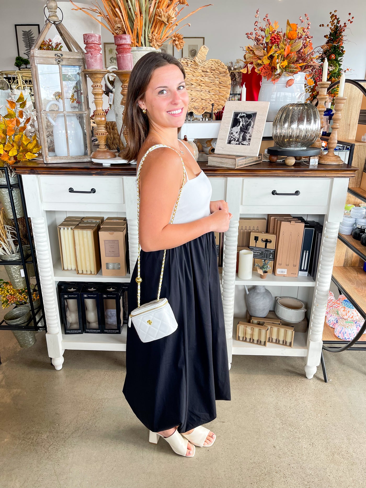CC Bubble Hem Dress Black/White
