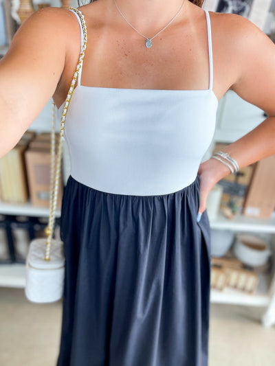 CC Bubble Hem Dress Black/White