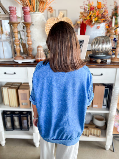 Cobalt Mesh Sleeve Georgia Top