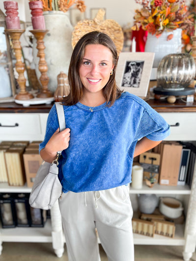Cobalt Mesh Sleeve Georgia Top