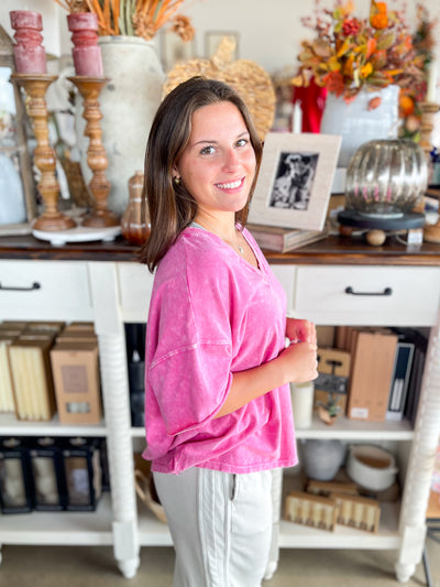 Hot Pink Beasley Top