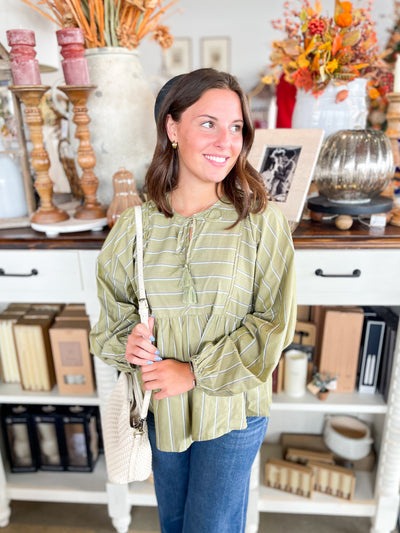 Sage Green Bubble Top