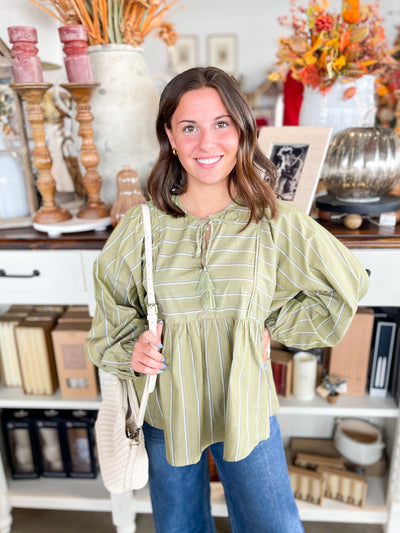 Sage Green Bubble Top
