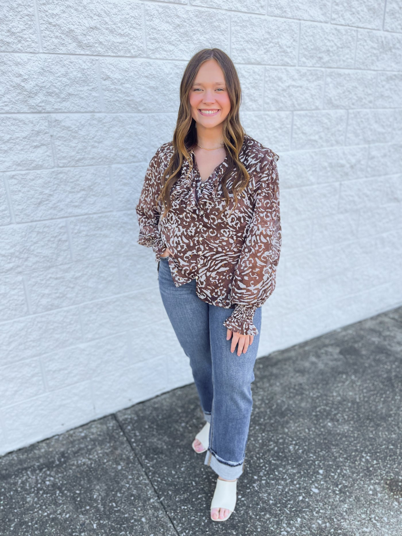 Fate Brown Print Top