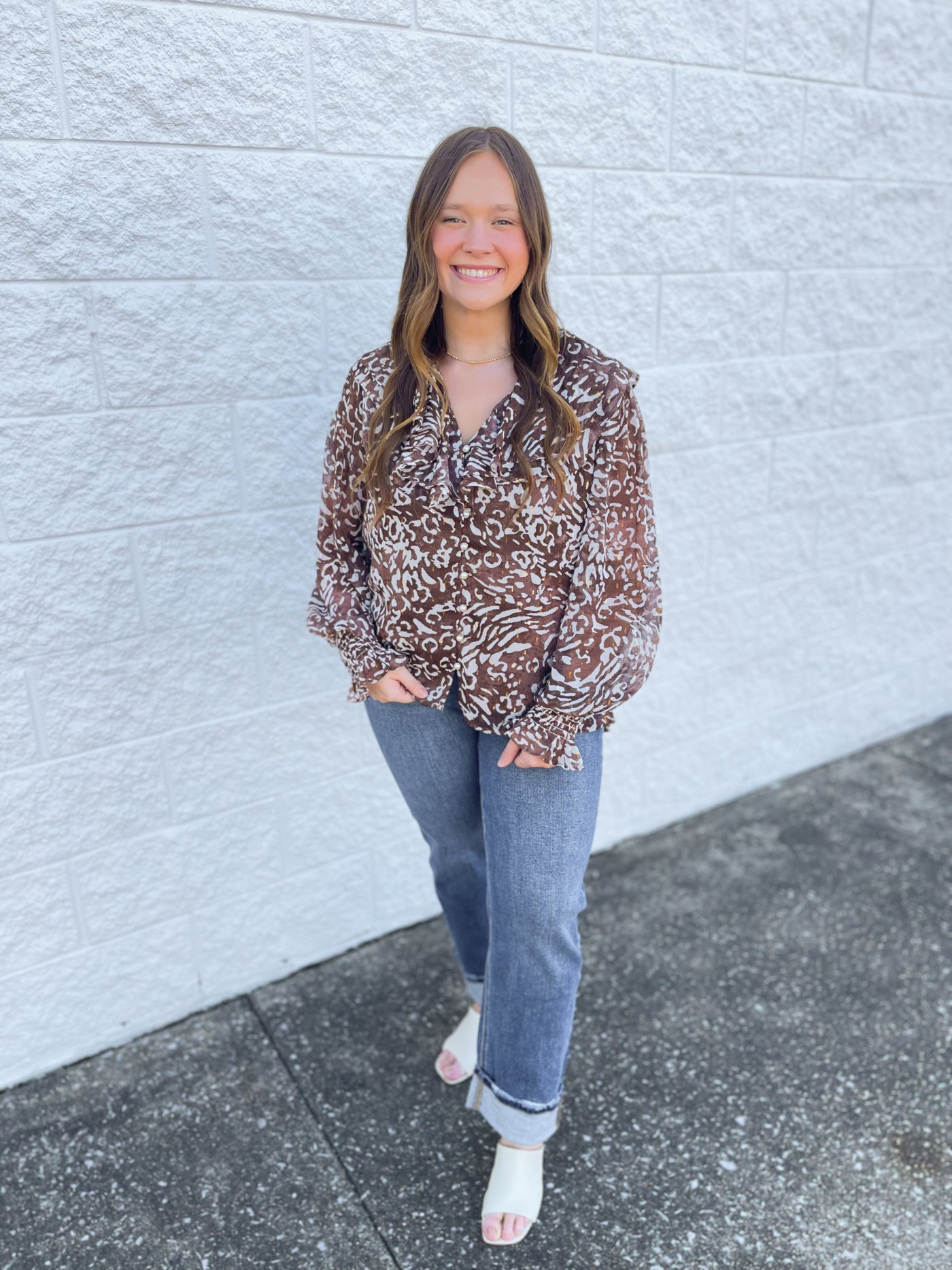 Fate Brown Print Top