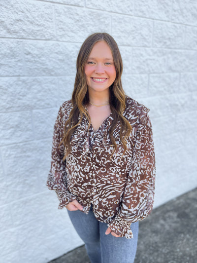 Fate Brown Print Top