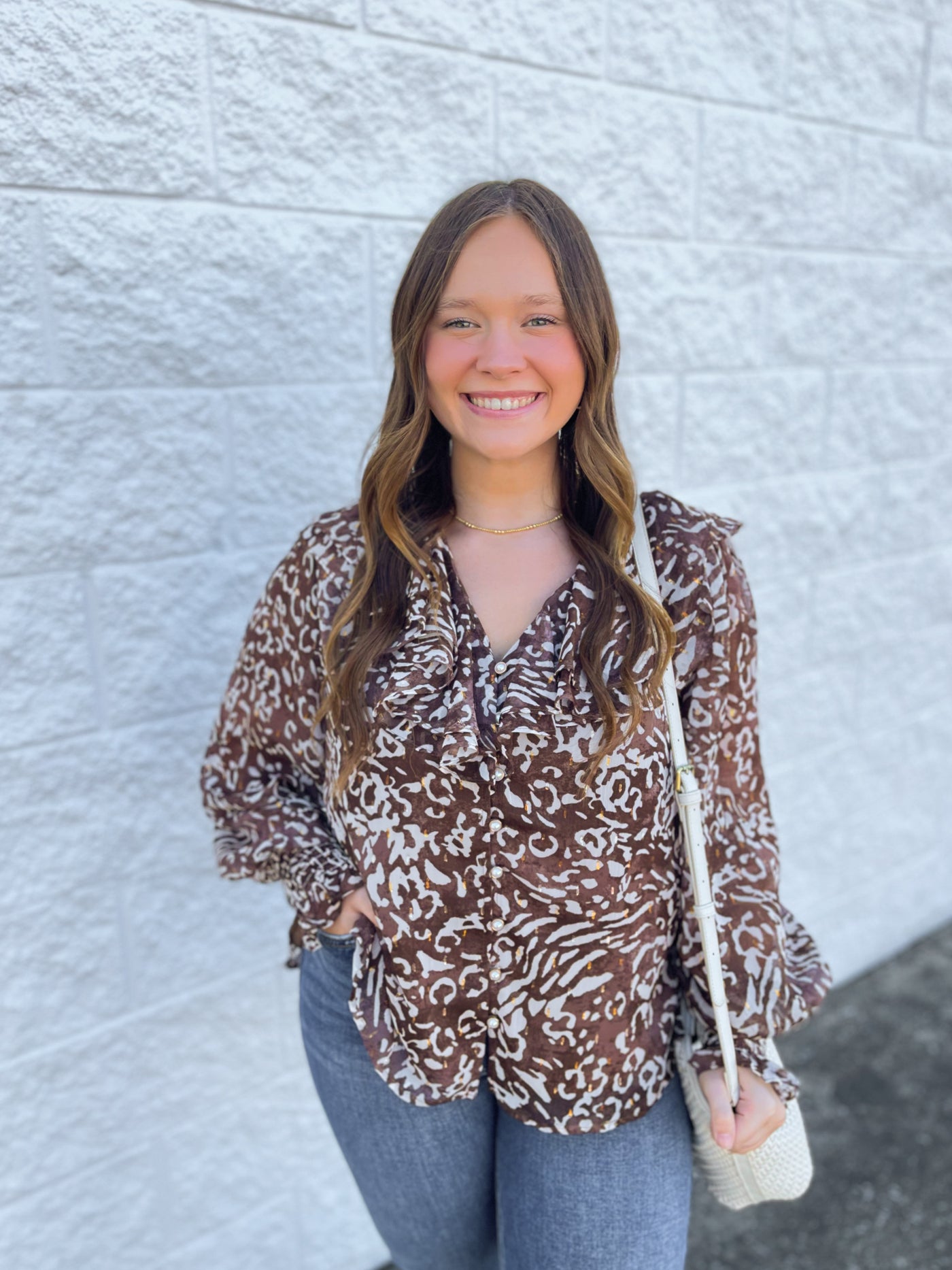 Fate Brown Print Top