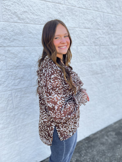 Fate Brown Print Top