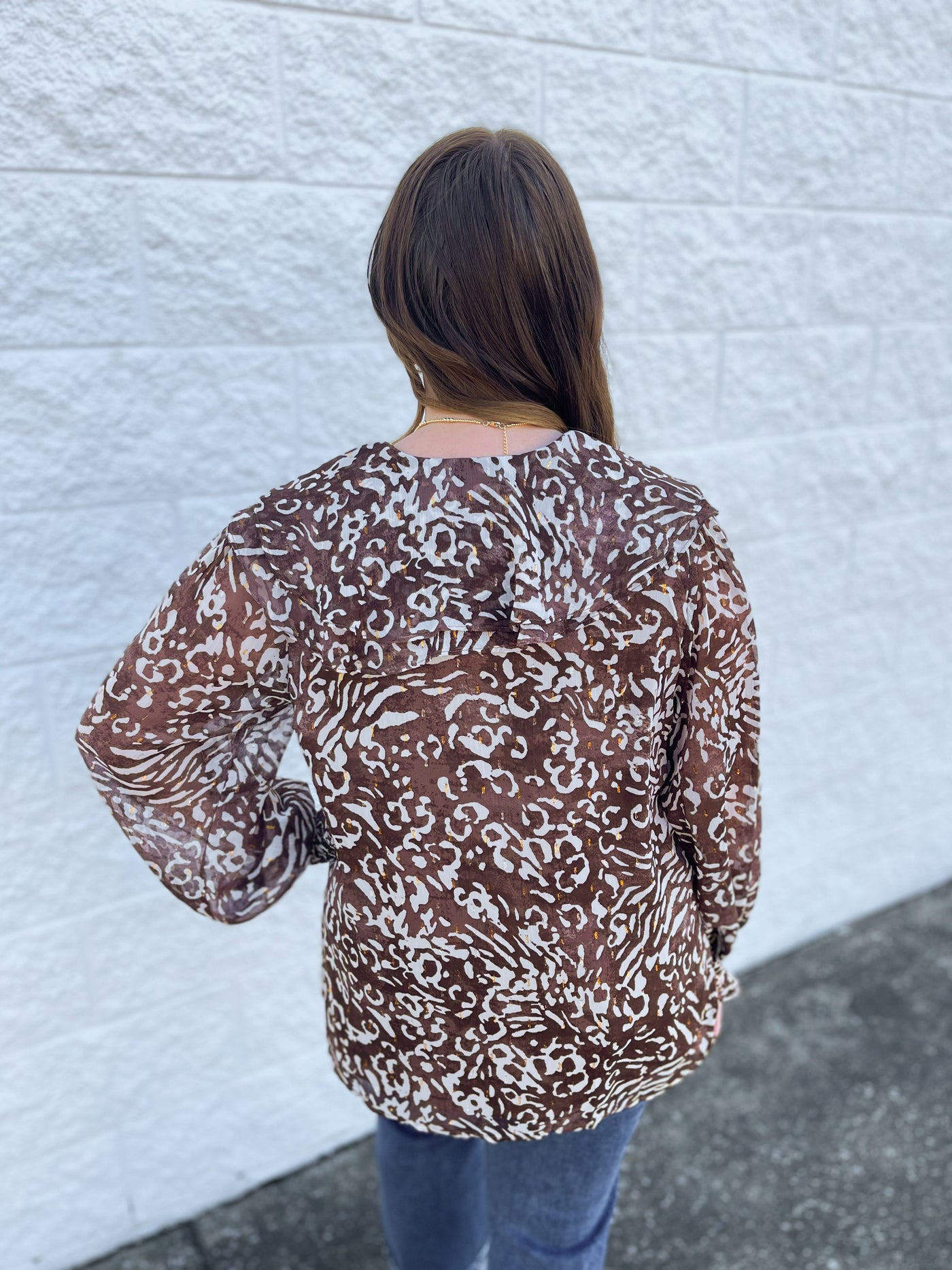 Fate Brown Print Top