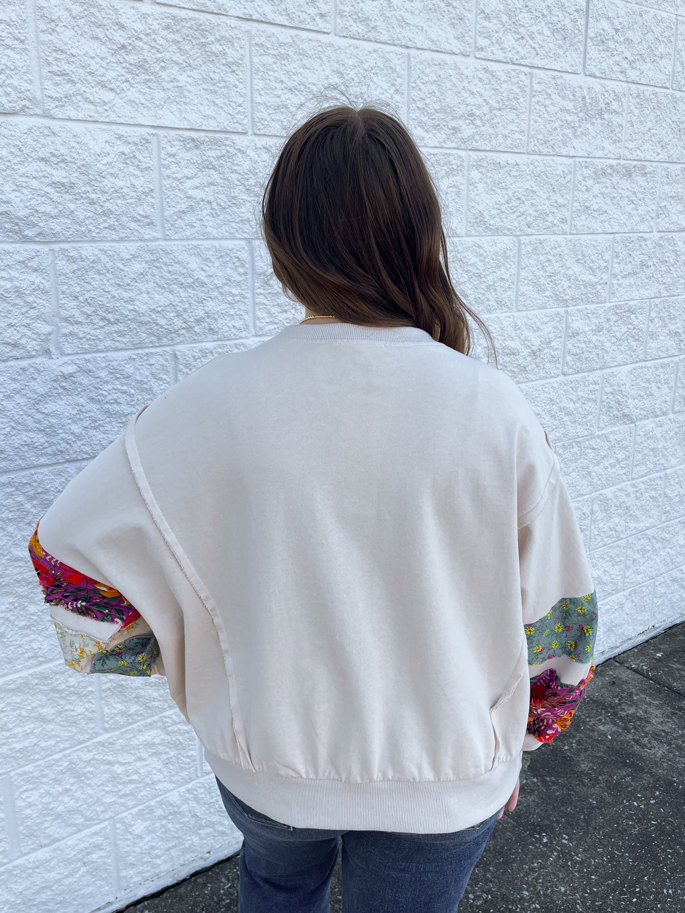 Oatmeal Print Sleeve Kassady Top