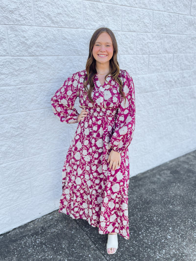 Burgundy Multi Quinn Dress