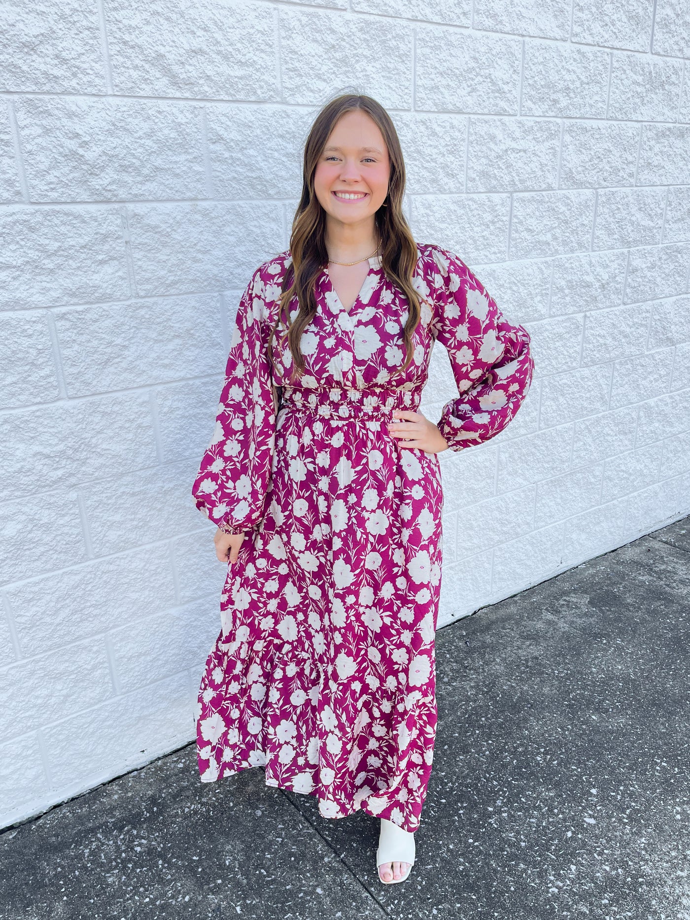 Burgundy Multi Quinn Dress