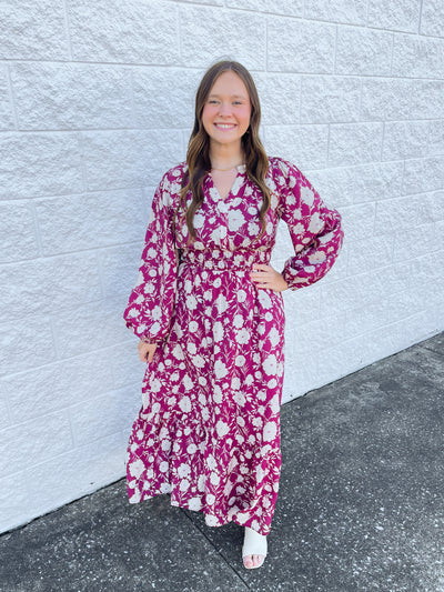 Burgundy Multi Quinn Dress