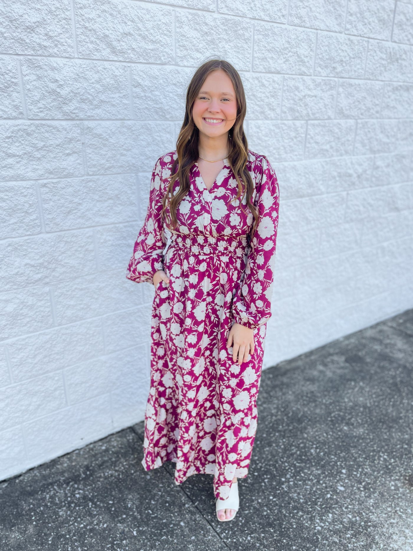 Burgundy Multi Quinn Dress