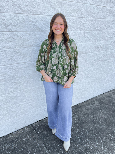 Umgee Green Maddox Top